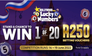 Hollywoodbets' Win 1 of 20 R250 Betting Vouchers With The Russian Lucky Numbers Draw Competition