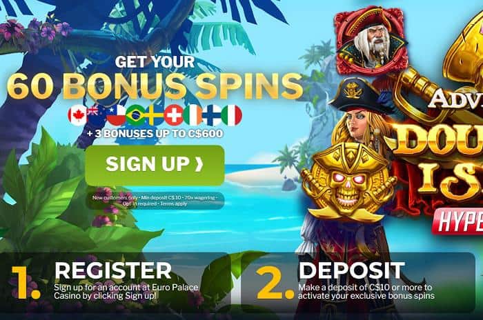 Euro Palace offers a wide range of enticing bonuses, promos and welcome deposit incentives. Click the banner to access the very latest offers.