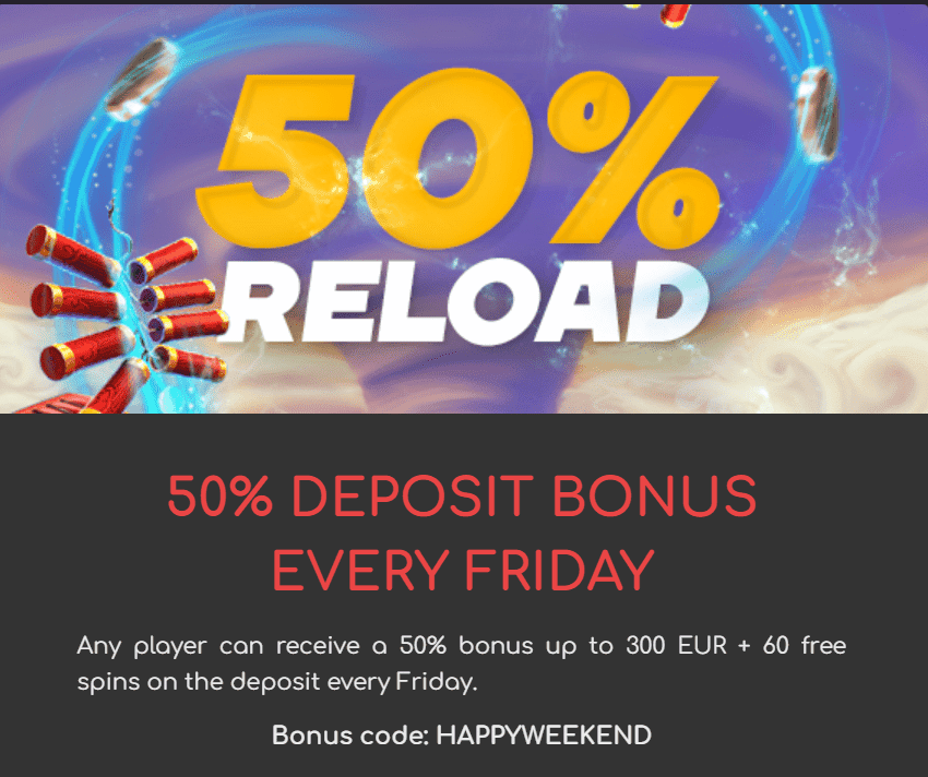 LOKI offers a unique 50% reload bonus to all players every Friday of every week.