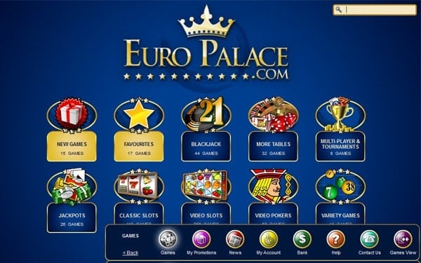 One of the main attractions at Euro Palace is the large game variety, with new games being released all the time.