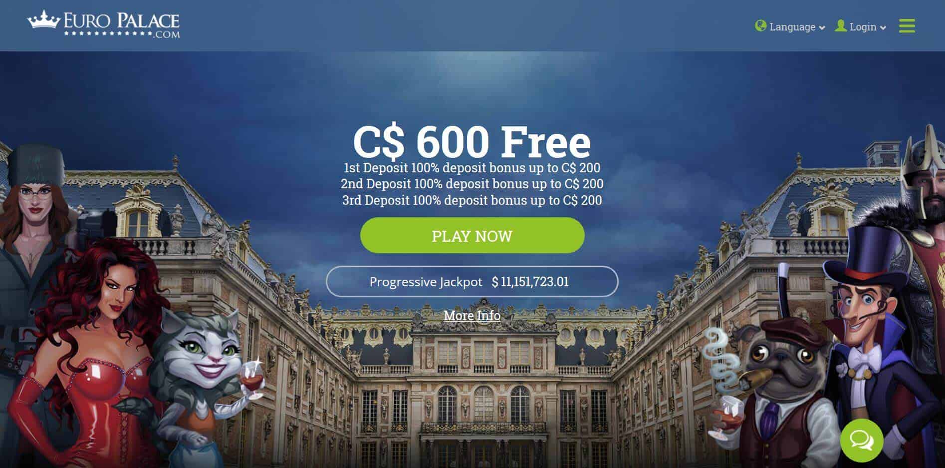 The Euro Palace Casino Canada offers a customized gaming interface for Canadian citizens, special promotions as well as a native French version.
